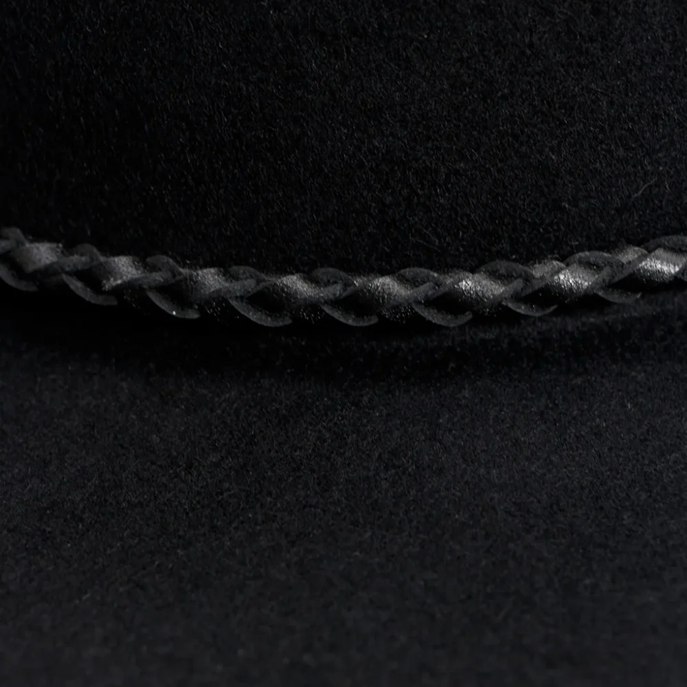 Leather rope Wool fedora - Picture 3 of 9